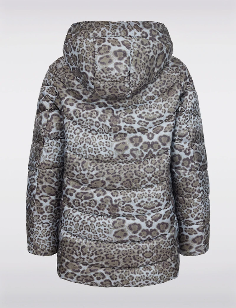 Manteaux | La maison du manteau au Québec Doudoune Courte à Coupe Droite Imprimé Guépard & Capuche par Frandsen