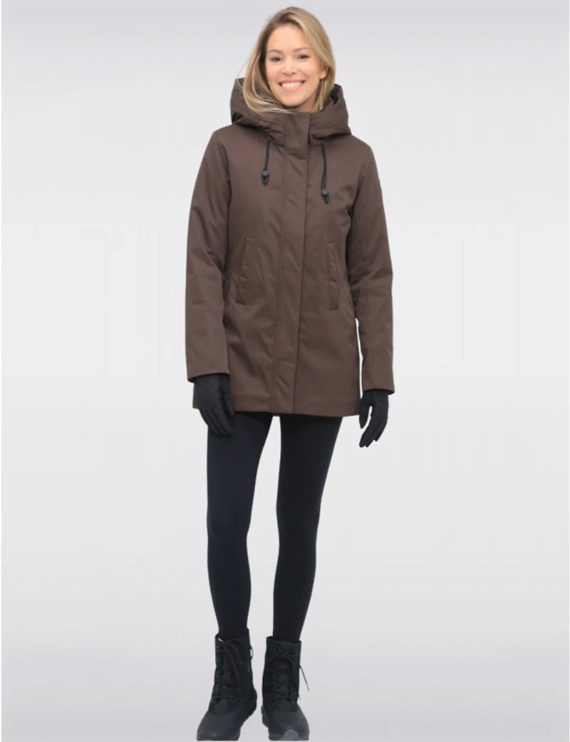 Veste Parka Vegan À Taille Ajustable Doublure Matelassée Eco-down Par Point Zero