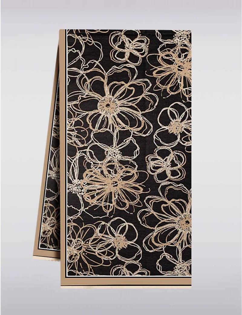 Manteaux Manteaux | La maison du manteau au Québec Foulard Oblong Exquis à Imprimé Floral Abstrait avec Frange Raffinée