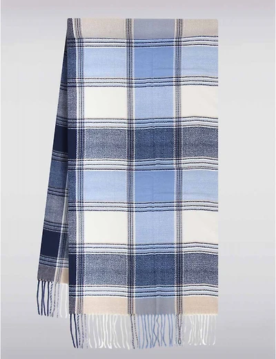 Manteaux | La maison du manteau au Québec Foulard Léger Doux à Carreaux avec Franges aux Deux Extrémités