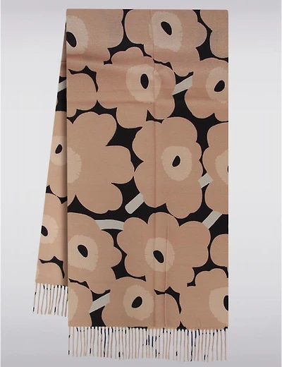 Manteaux | La maison du manteau au Québec Écharpe Oblong Douce & Élégant à Motif Floral et Bords Frangés