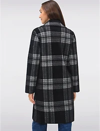 Manteaux | La maison du Manteau au Québec Tricoté à Col Cranté Motif Carreaux & Simple Boutonnage par Vince Camuto