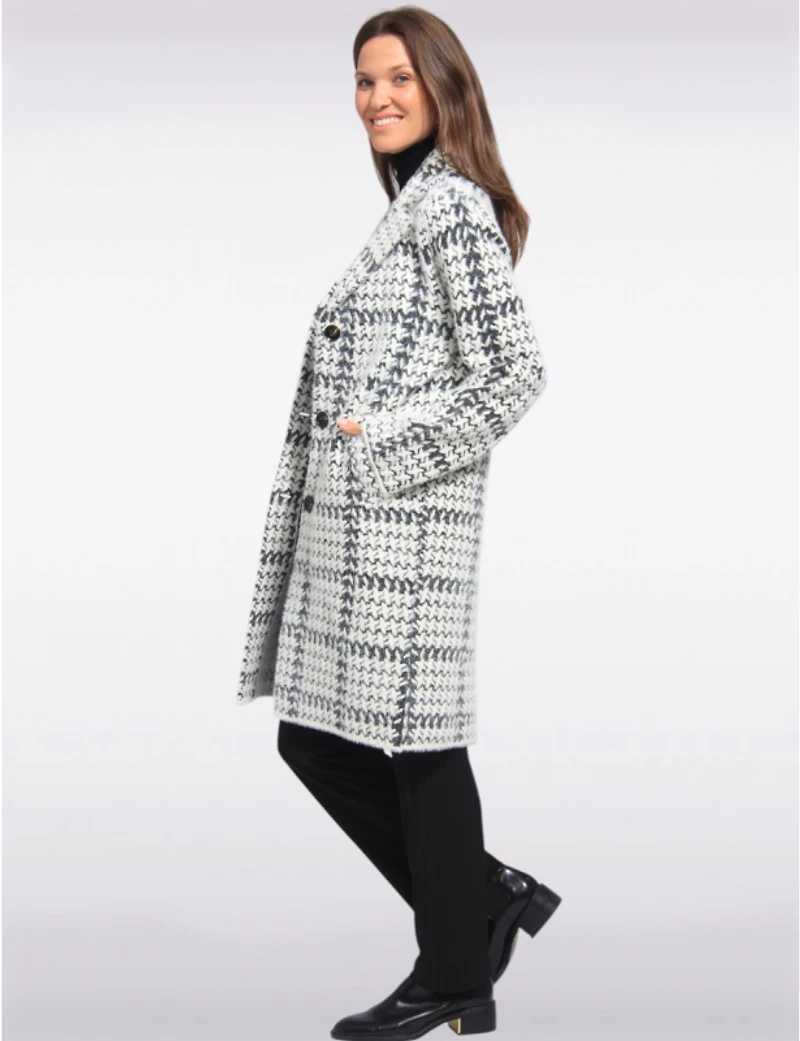 Manteaux | La maison du Manteau au Québec Élégant en Tricot Ultra-doux à Motif Pied-de-poule par Vince Camuto