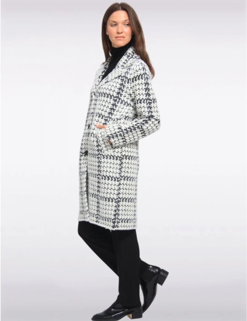 Manteaux | La maison du Manteau au Québec Élégant en Tricot Ultra-doux à Motif Pied-de-poule par Vince Camuto