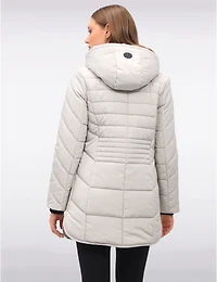 Manteau Bouffant Végan avec Capuche Ourlet Arrondi & Côtés à Cordon par Snoboll
