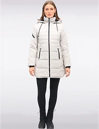 Manteau Bouffant Végan avec Capuche Ourlet Arrondi & Côtés à Cordon par Snoboll