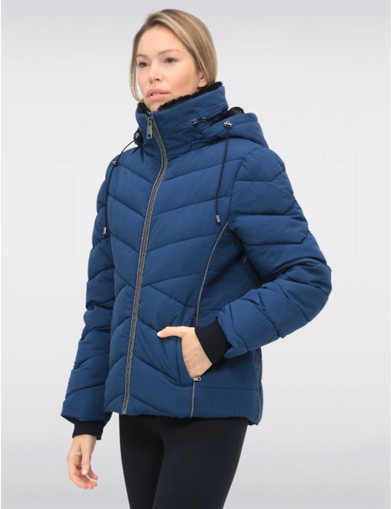 Doudoune Polyloft® Vegan Courte Et Capuche Amovible Doublée Douce Par Snoboll