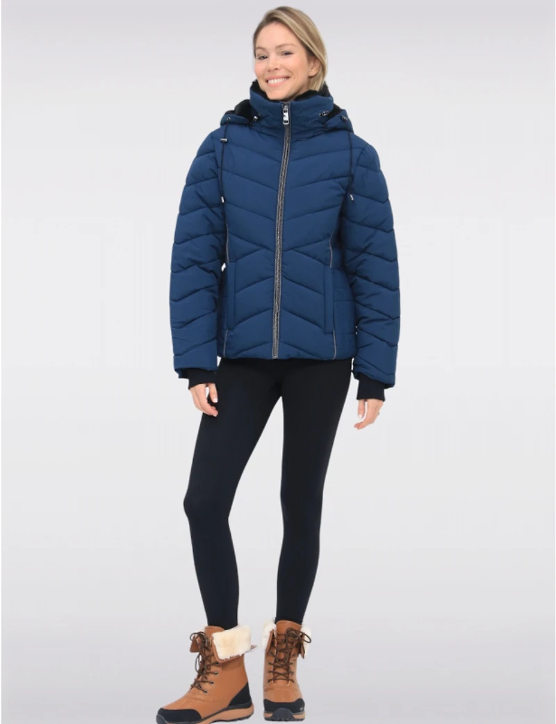 Doudoune Polyloft® Vegan Courte Et Capuche Amovible Doublée Douce Par Snoboll