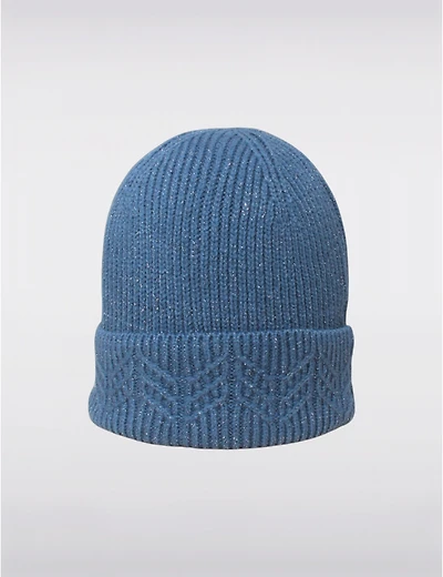 Manteaux Manteaux | La maison du manteau au Québec Tuque Tricotée Avec Bord Retroussé Surpiqûres Argentées & Motif Zigzag