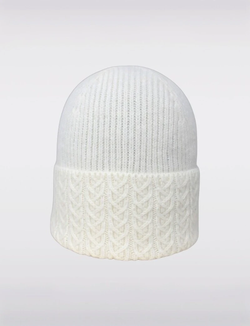 Manteaux Manteaux | La maison du manteau au Québec Tuque D'hiver Classique en Tricot Torsadé avec une Large Bordure Repliée