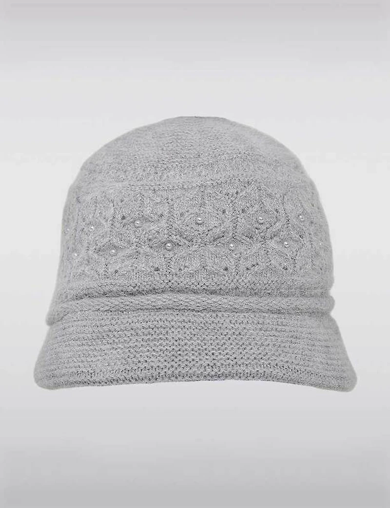 Manteaux Manteaux | La maison du manteau au Québec Béret à Visière avec Détails en Perles et Doublure en Peluche Douillette