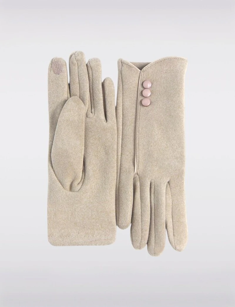 Manteaux | La maison du manteau au Québec Gants Élégants Effet Laine Extensible avec Boutons Décoratifs Poignets
