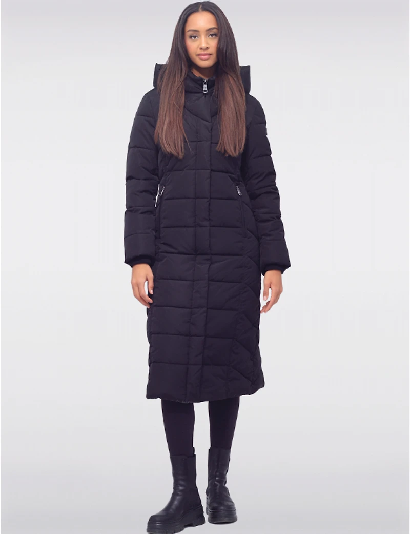 Manteau Long Léger & Recyclé Éco-Doudoune Vegan Sonora® Avec Capuche par Loop