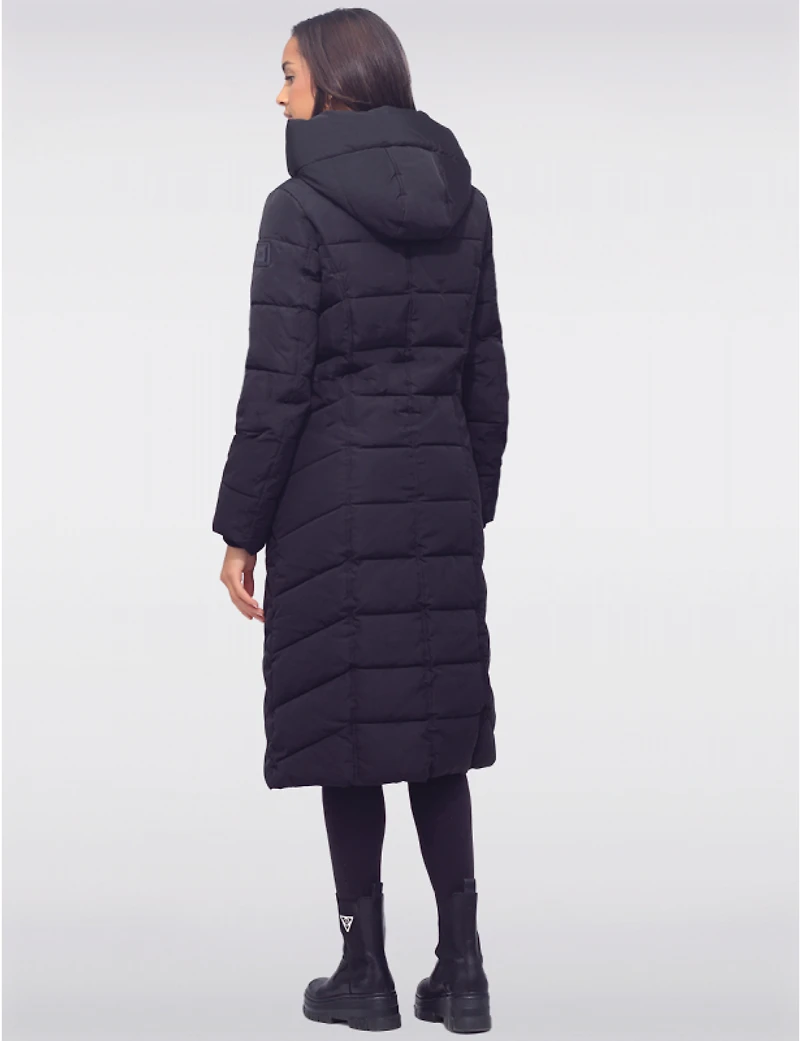 Manteau Long Léger & Recyclé Éco-Doudoune Vegan Sonora® Avec Capuche par Loop