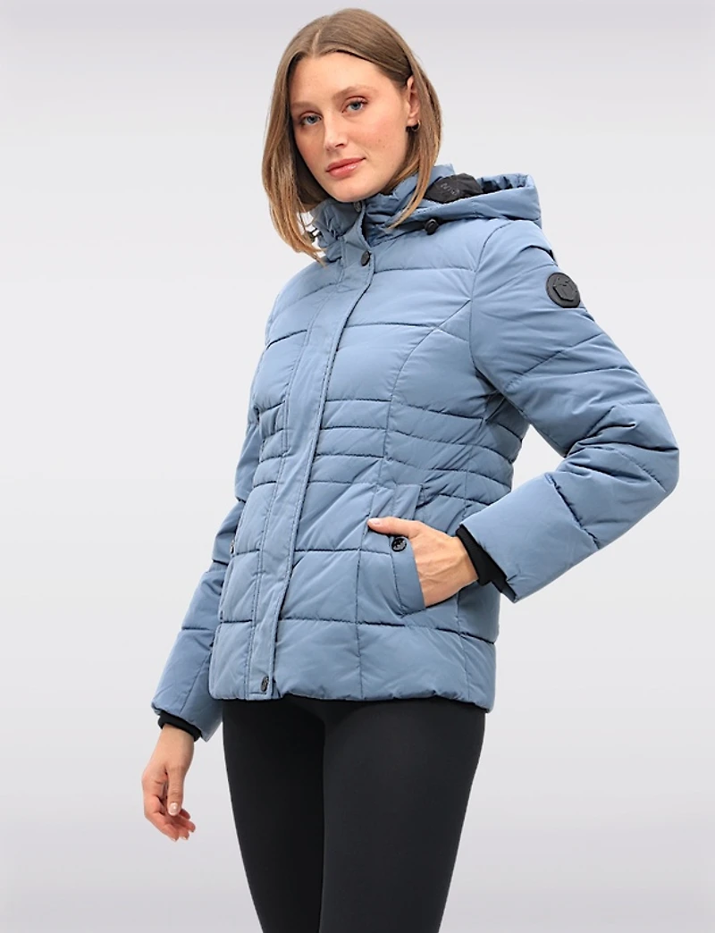 Doudoune Matte Courte Matelassée Avec Capuche Amovible Par North Explore