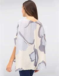Manteaux | La maison du manteau au Québec Haut Imprimé Tissu Froissé avec Manches Dolman & Fentes Latérales par Froccella
