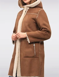 Manteau Réversible À Capuche en Faux Daim Et Sherpa Doux Par Saki