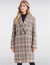 Manteaux | La maison du Manteau au Québec À Double Boutonnage Col Cranté Et Motif Pied-de-poule Par Ellen Tracy