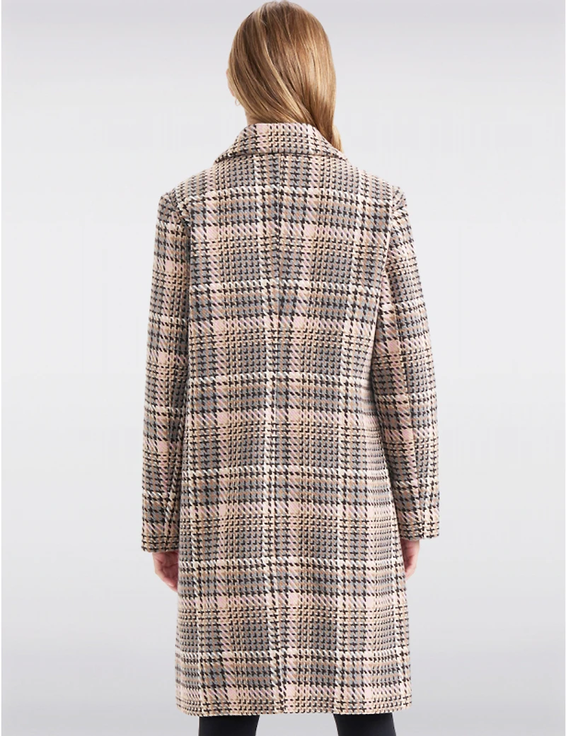 Manteaux | La maison du Manteau au Québec À Double Boutonnage Col Cranté Et Motif Pied-de-poule Par Ellen Tracy