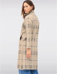Manteaux | La maison du manteau au Québec Manteau-cardigan Vegan À Carreaux Boutonné Sur Le Devant Col Montant Par NVLT