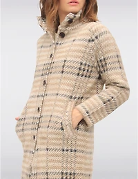 Manteaux | La maison du manteau au Québec Manteau-cardigan Vegan À Carreaux Boutonné Sur Le Devant Col Montant Par NVLT