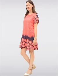 Manteaux Manteaux | La maison du manteau au Québec Robe Manches Courtes À Pois Et Floral Avec Tricot À La Taille par Froccella