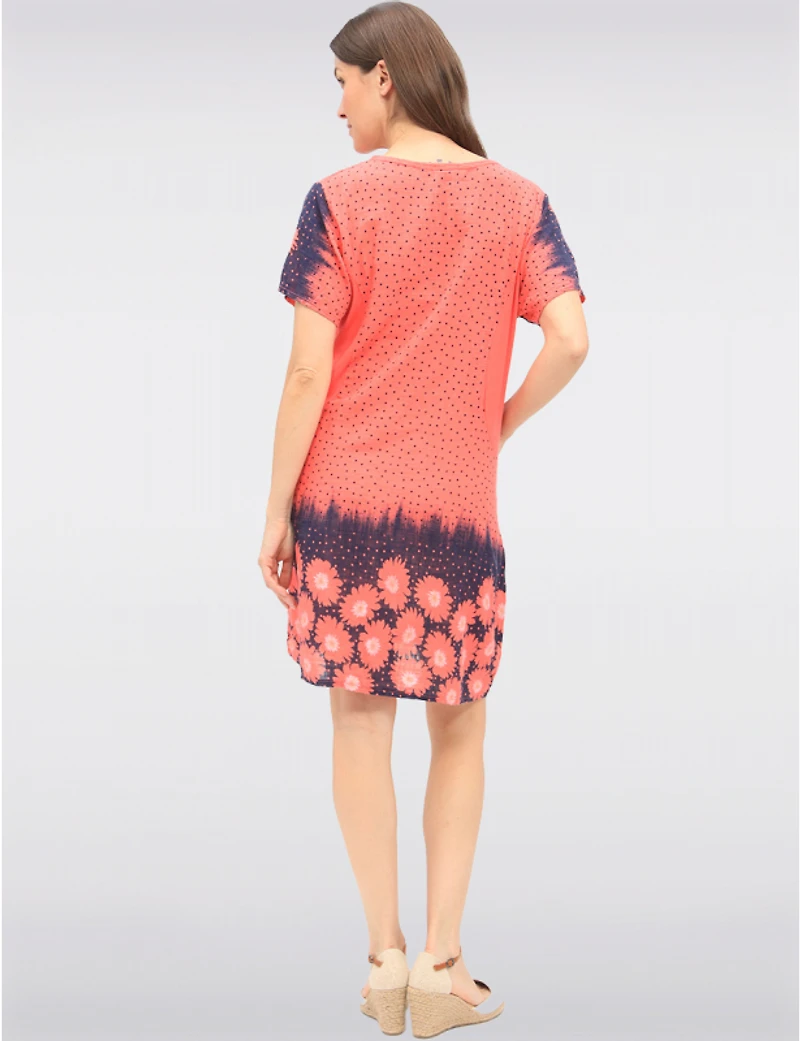 Manteaux Manteaux | La maison du manteau au Québec Robe Manches Courtes À Pois Et Floral Avec Tricot À La Taille par Froccella