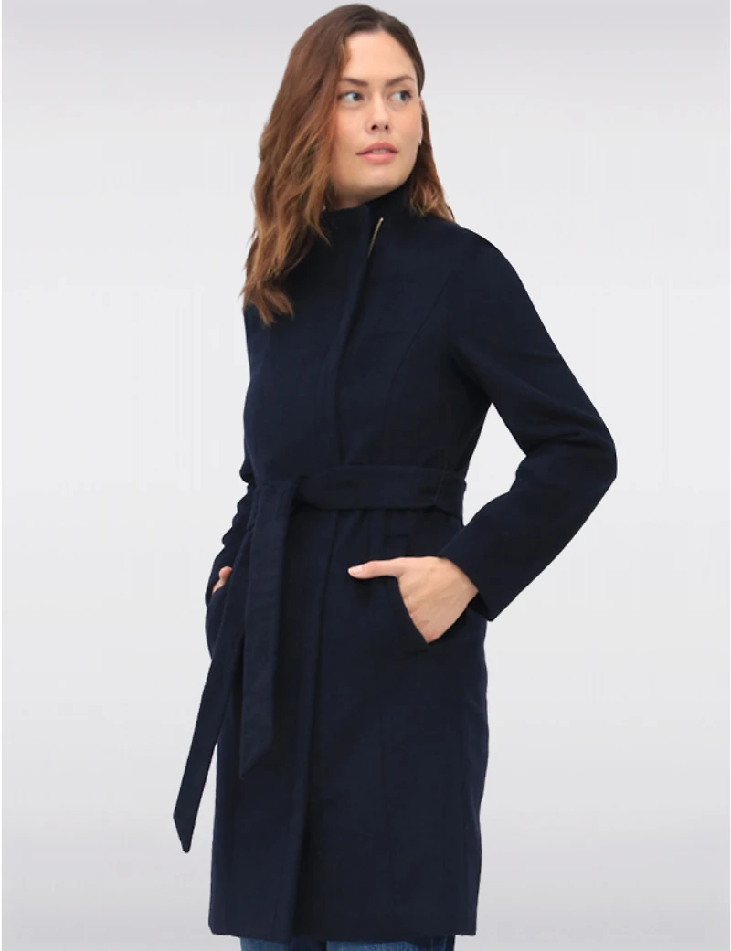 Manteaux | La maison du Manteau au Québec sophistiqué en laine mélangée zippée ceinture et grand col par Cole Haan