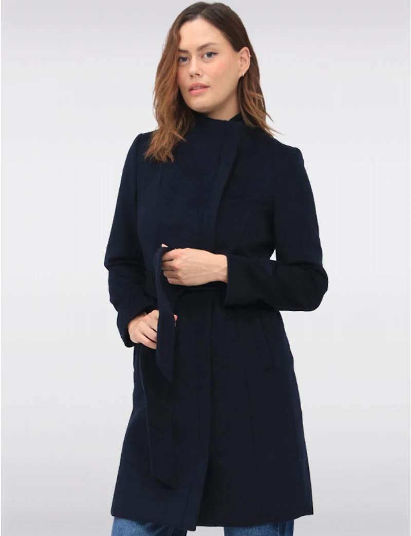 Manteaux | La maison du Manteau au Québec sophistiqué en laine mélangée zippée ceinture et grand col par Cole Haan