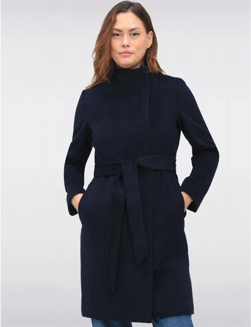 Manteaux | La maison du Manteau au Québec sophistiqué en laine mélangée zippée ceinture et grand col par Cole Haan
