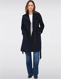 Manteaux | La maison du Manteau au Québec sophistiqué en laine mélangée zippée ceinture et grand col par Cole Haan