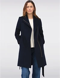Manteaux | La maison du Manteau au Québec sophistiqué en laine mélangée zippée ceinture et grand col par Cole Haan