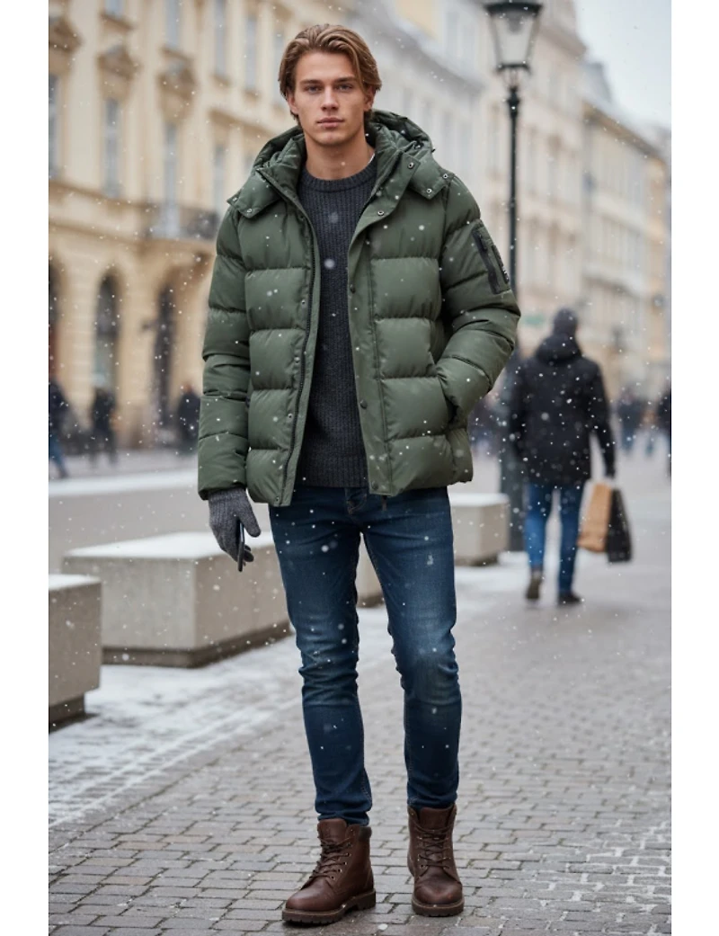 Veste Matelassée avec Ourlet Réglable et Doublure Fausse Fourrure par Point Zero