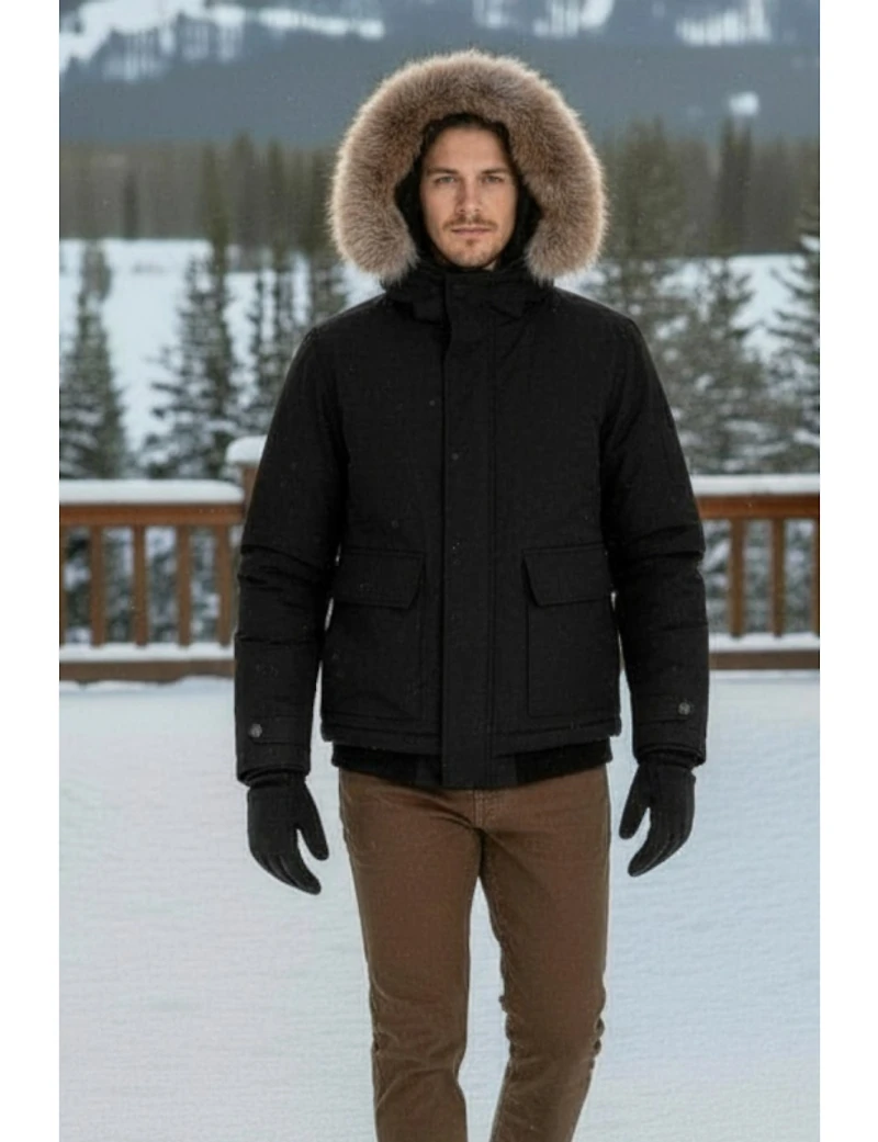 Veste Bomber Végane à Capuche Résistant Aux Intempérie par Point Zero