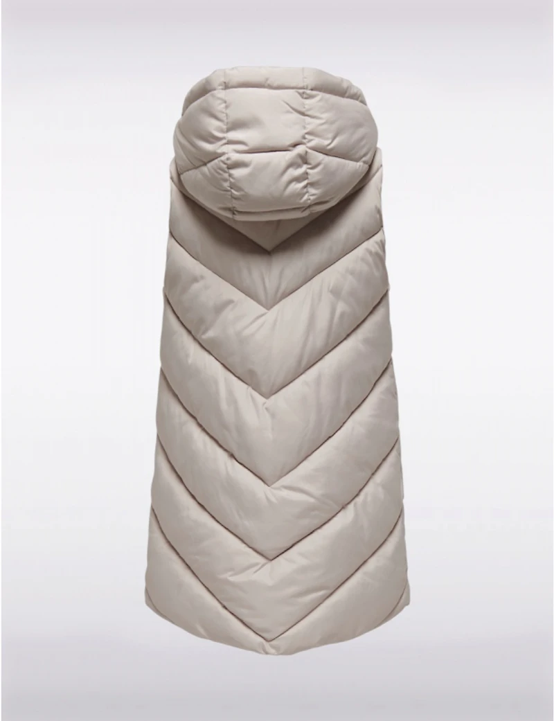 Manteaux | La maison du manteau au Québec Gilet Long Chic Matelassé Sans Manches avec Capuche et Poches Latérales par JDY