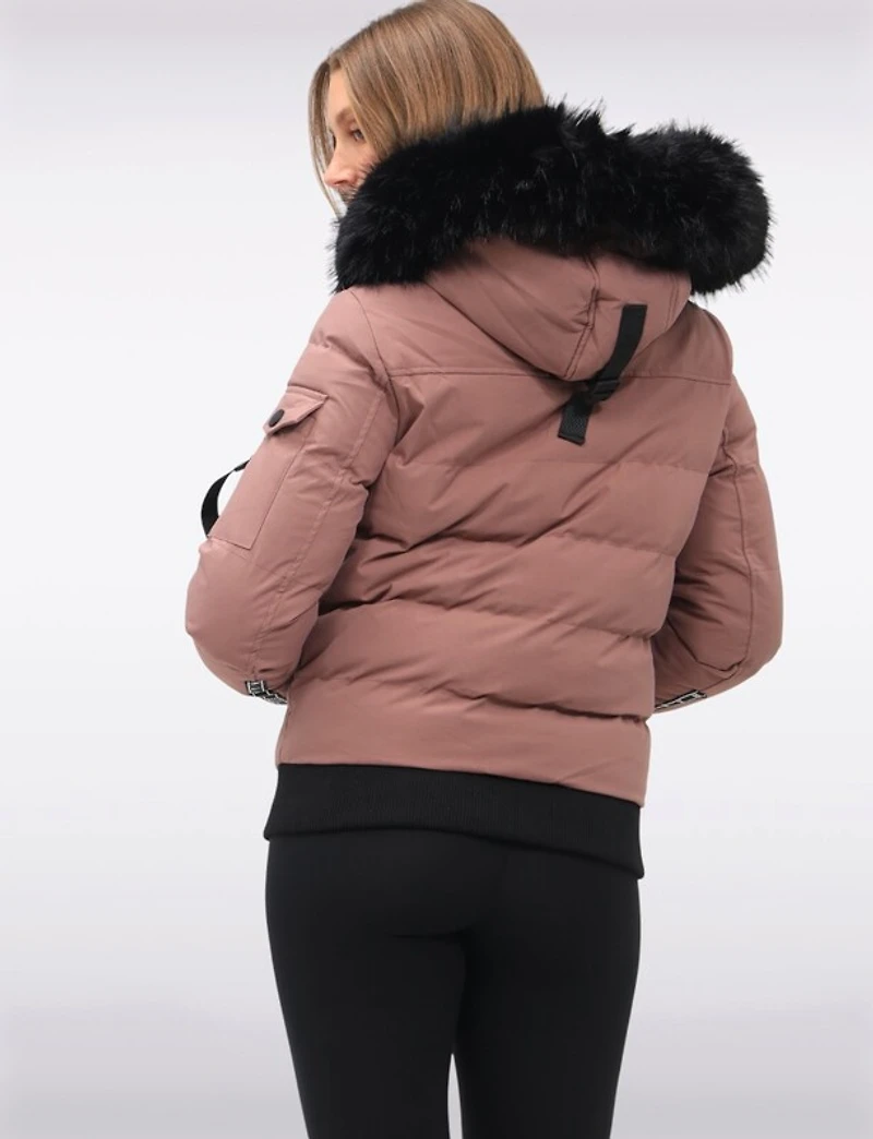 Végan Blouson Bomber avec capuche amovible en fausse fourrure par Oxygen