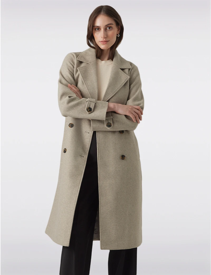 Manteaux | La maison du manteau au Québec Trench Long à Double Boutonnage Ceinture Amovible et Fente Dos par Vero Moda