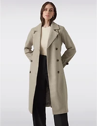 Manteaux | La maison du manteau au Québec Trench Long à Double Boutonnage Ceinture Amovible et Fente Dos par Vero Moda