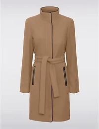 Manteaux | La maison du Manteau au Québec en Laine Mélangée Zippé avec Ceinture & Bordure Noire par Vero Moda