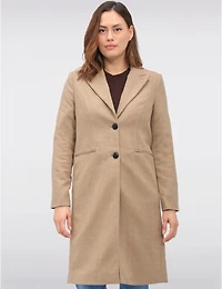 Manteaux | La maison du Manteau au Québec Droit en Laine Mélangée À Chevrons Et Simple Boutonnage Par Vero Moda