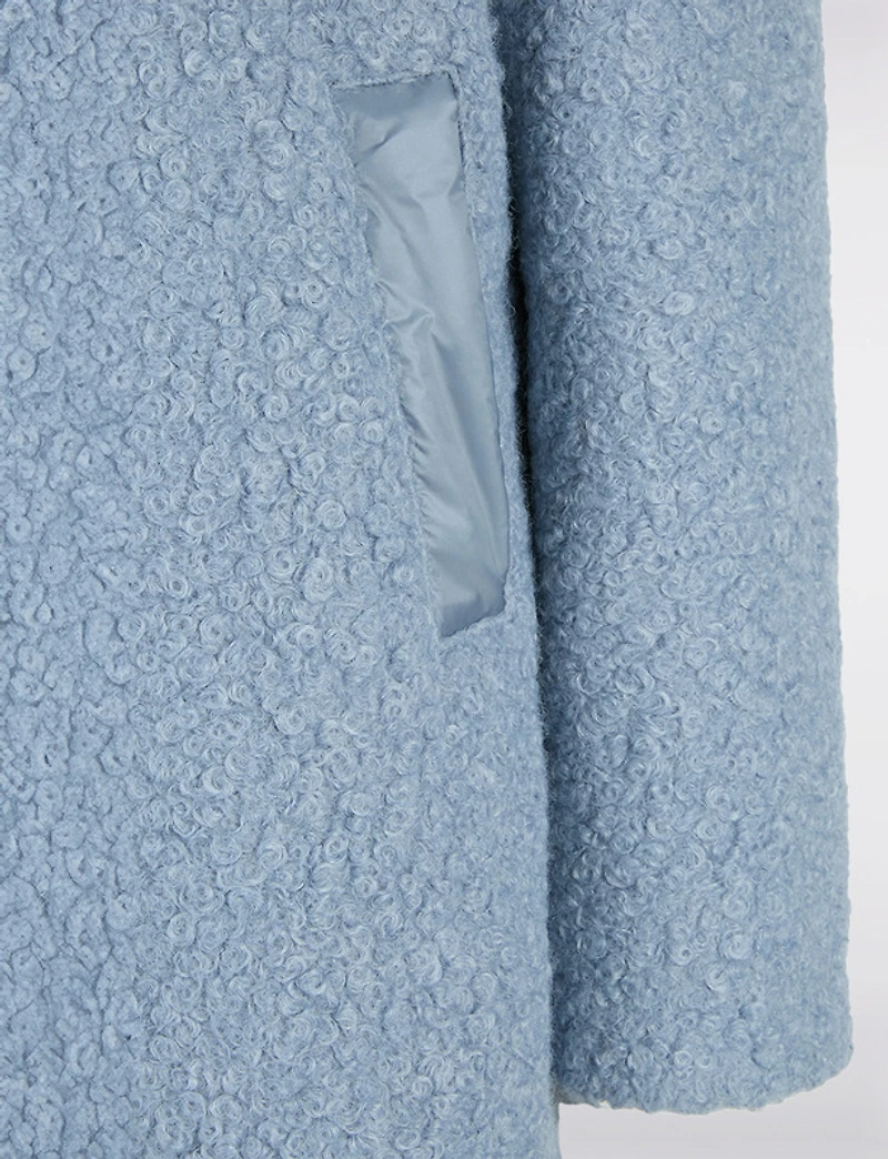 Manteaux | La maison du manteau au Québec Veste Droite Zippée Bouffante en Laine Mélangée Bouclée Par Geox Respira