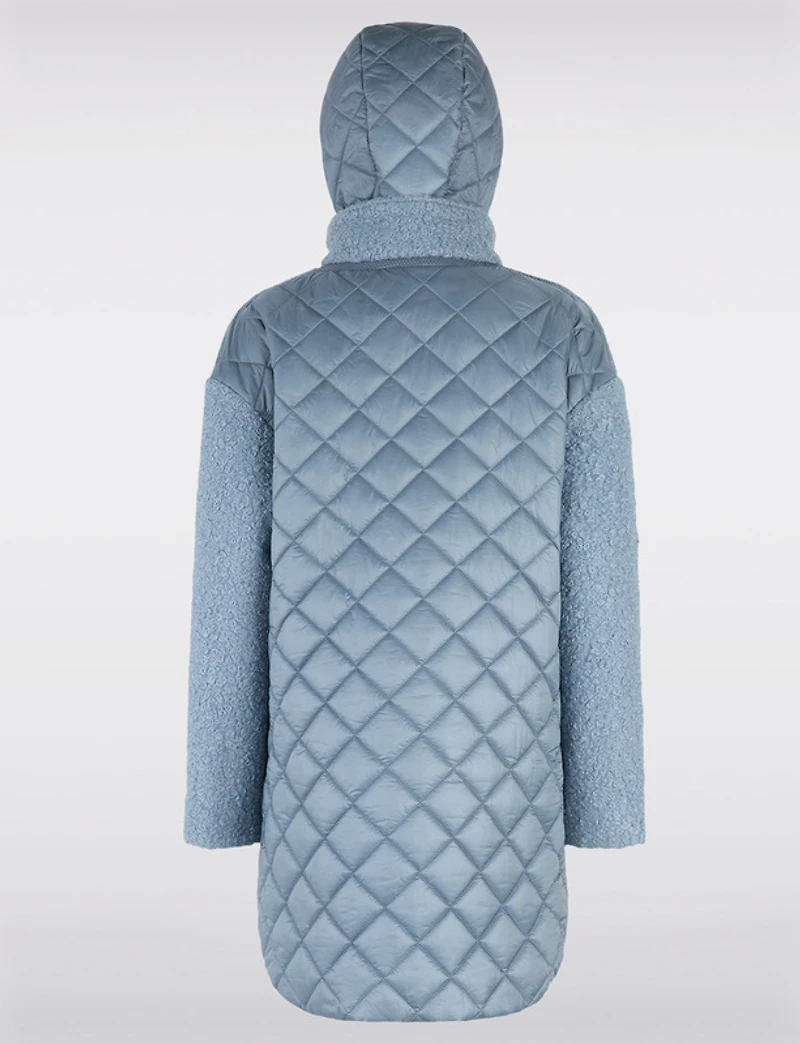 Manteaux | La maison du manteau au Québec Veste Droite Zippée Bouffante en Laine Mélangée Bouclée Par Geox Respira