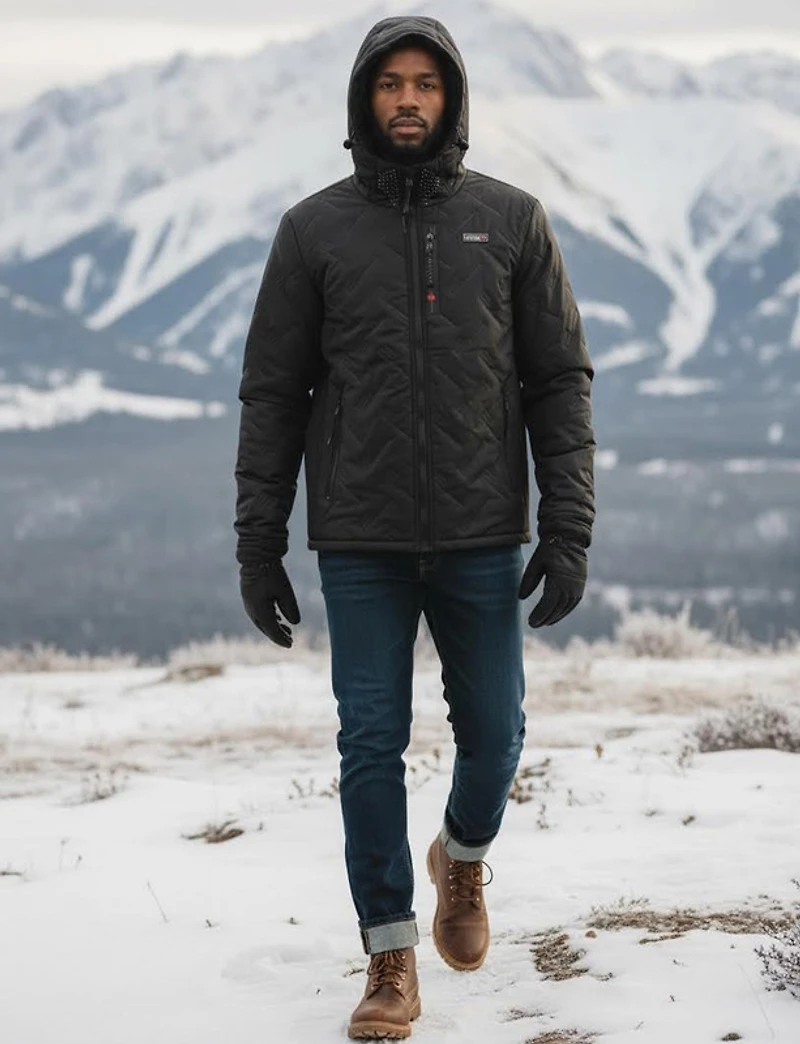 Veste Matelassée Homme Légère & Vegan avec Cordon de Serrage par Oxygen