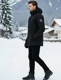 Parka en Éco-duvet Vegan avec Capuche Amovible et Doublure Matelassée par Oxygen