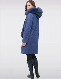 Manteaux | La maison du Manteau au Québec en Laine avec Capuche & Bordure Fourrure Véritable Amovible par Styla