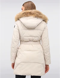 Manteaux | La maison du manteau au Québec Doudoune Joelle Ceinturée Et À Capuche Bordée De Fourrure Véritable Par Sokos