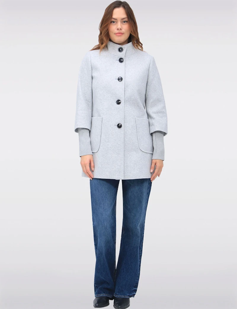 Manteau Laine Saki, Poignets Tricotés (Offres Black Friday)