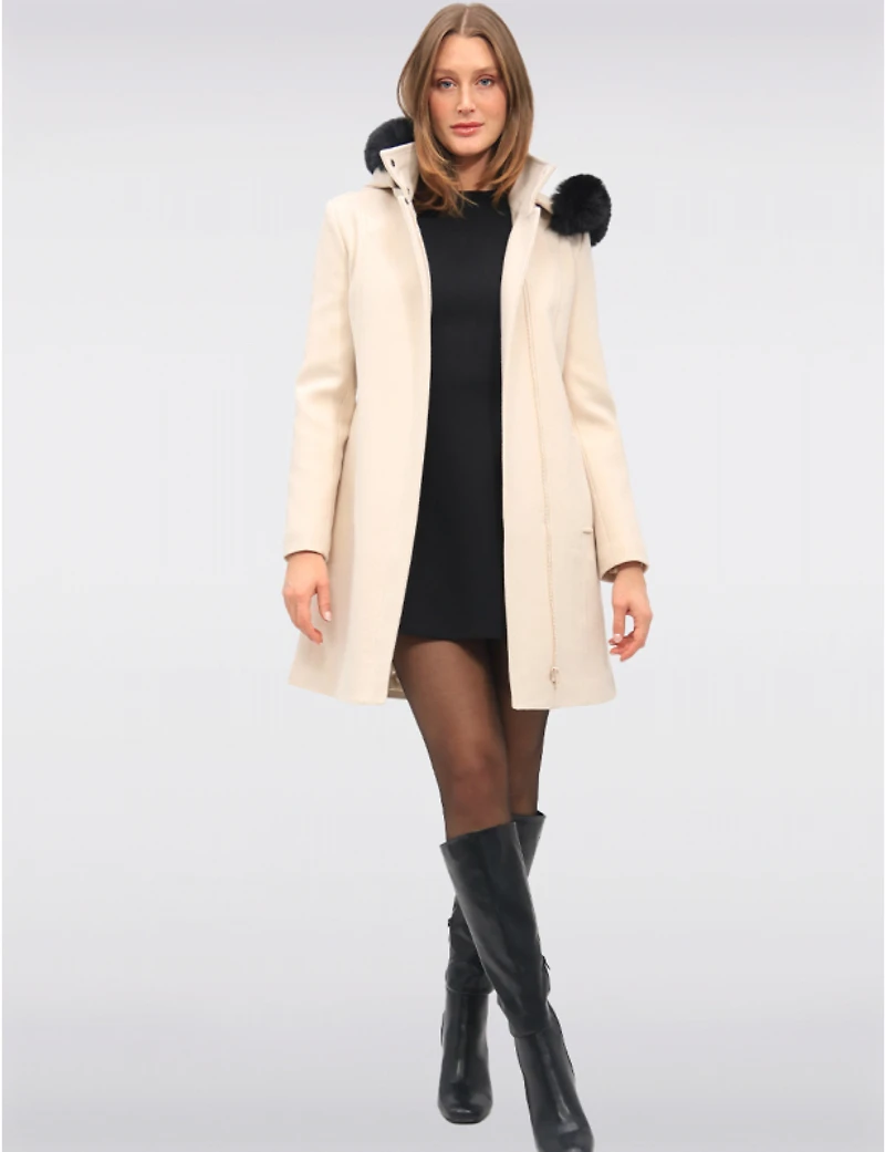 Manteau Élégant Laine Mélangée par Saki