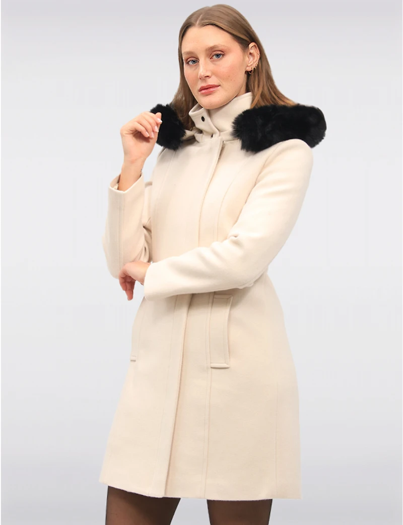 Manteau Élégant Laine Mélangée par Saki