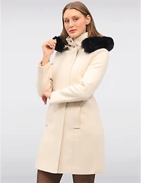 Manteau Élégant Laine Mélangée par Saki